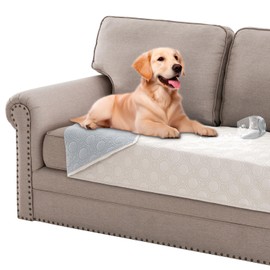 Turquoize 100% Waterproof Pet Couch Cover Non Slip Sofa Cover 3 Seater for Pets Machine Washable Dog Bed Cover Pet Pad Blanket for Sofa Bed (Seat Width: 75", Beige)