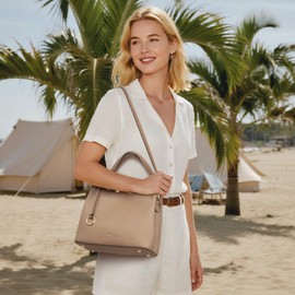 Kattee Leather Purses for Women, Crossbody Bags for Women Trendy 2025, Top Handle Handbags Satchel Bags with Adjustable Strap, Tan