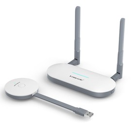 HDMI Radio Transmission with USB A for Windows 7 and Mac OS 10.15.7 and Above Only, Lemorele UHD/5G Wireless HDMI Transmitter and Receiver, Wireless HDMI Radio Transmission with USB A for Media