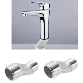 The Lord of the Tools 2PCS S-Connector 1/2 Inch Male to 3/4 Inch Male Thread Offset Adapter Mounting Hardware for Bathroom Wall Clawfoot Tub Faucet Exposed Shower System