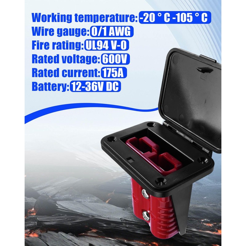 QAGGUM 175A Battery Quick Connect/Disconnect Electrical Connector Plug with Flush