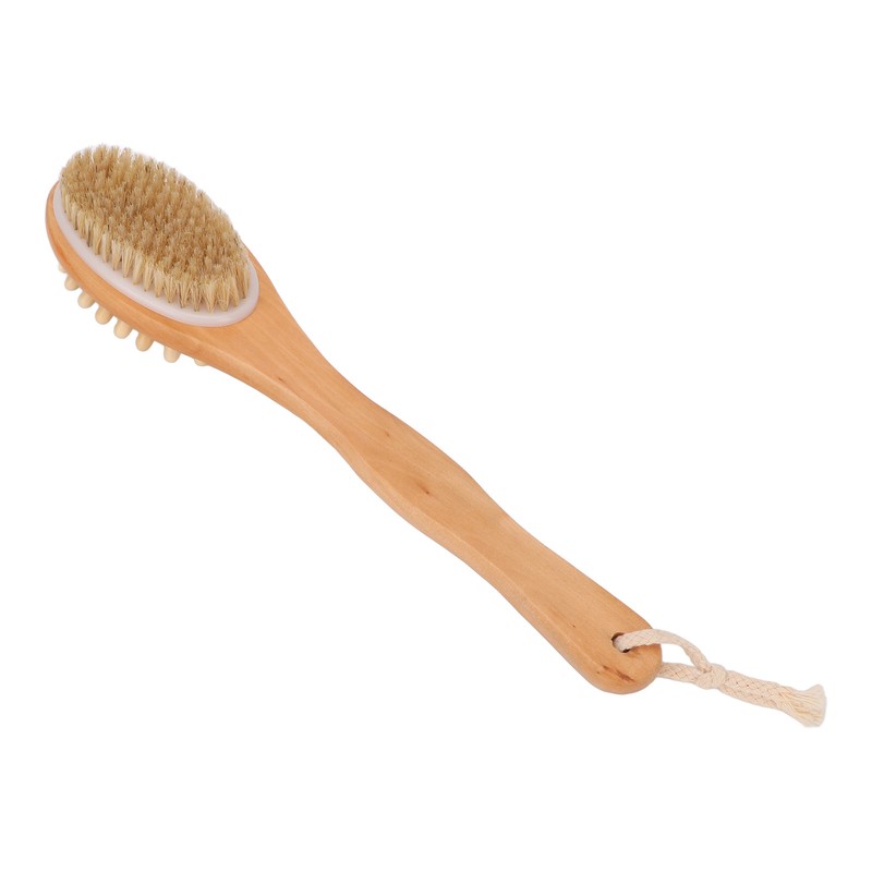Wood Bath Brush Long Handle Soft Bristle Deep Cleansing Relieve