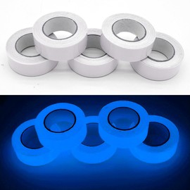 2 Rollen Fluoreszierendes Klebeband,Leuchtendes Band Warnband Luminous Tape Markierungsband Selbstklebendem Band für Treppen Leitern rutschige Böden,Innen und Außen,Blau,1cm x 5m