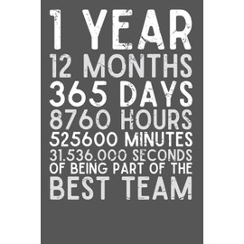 1st Year Work Anniversary Notebook – 1 Year of Service Award Gift | Funny Lined Journal for Male or Female Coworkers, Bosses & Employees | Staff Appreciation for Job Milestone | 6x9, 120 Pages