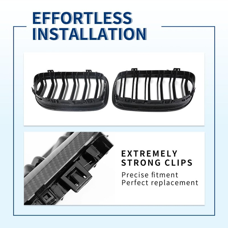 XPHAZZ Real Carbon Fiber Front Grill Compatible with 3-Series (E90