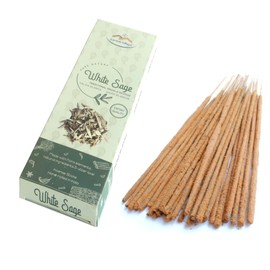 Aroma Valley White Sage Incense Sticks - Traditional Handcrafted Masala Incense - 42 to 50 Sticks Approx.