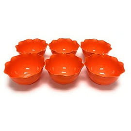Mintra Home Reusable Bowls and Plates 6pk - Lotus Collection (Orange, Bowl 6pk - (5.5inW x 2.75inH))