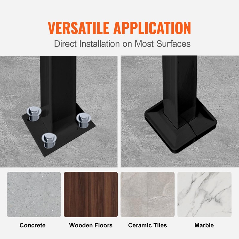 VEVOR Adjustable Metal Staircase Handrail for Outdoor Steps, 2-3 Steps