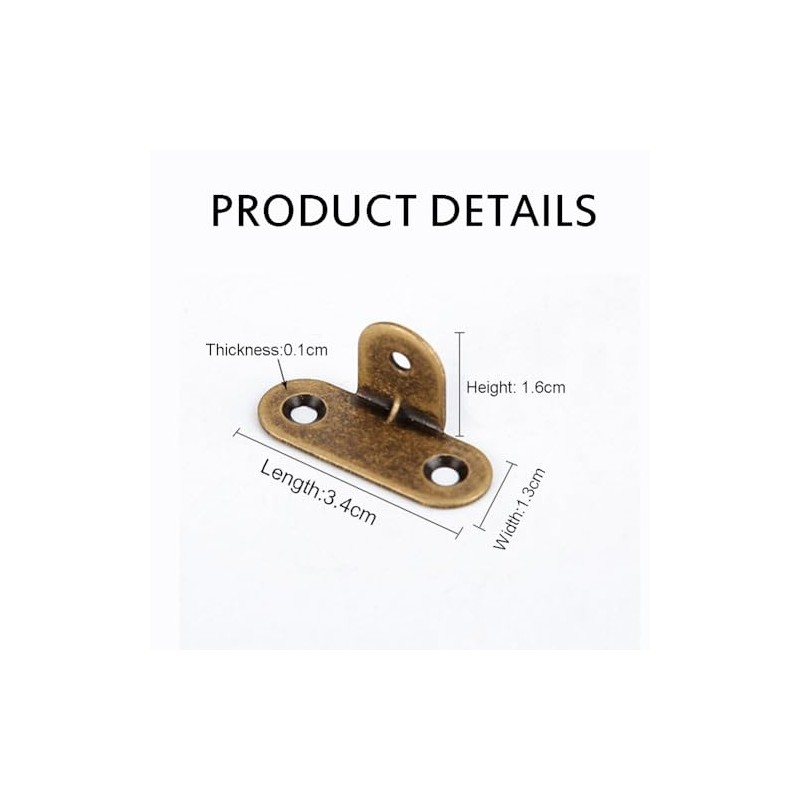 6PCS Brass Corner Braces 90 Degree Right Angle Brackets with