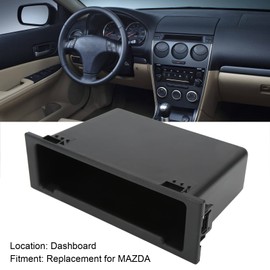 Akozon Car Radio Stereo Storage Box, Single Din Dashboard Organizer Pocket Dash Black ABS Dashboard Organizer Black Replacement For