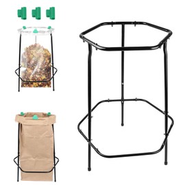 Leaf Bag Holder Stand, Outdoor Trash Bag Holder for 30-55 Gallon Bags, Portable Lawn Bag Holder, Heavy Duty Metal Garbage Bag Holder Frame for Leaves, Garden, Yard, Camping, Parties