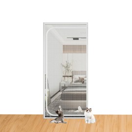 Cat Screen Door - Pet Resistant Mesh Safety Gate With Thickened Zipper for Balcony, Living Room, Bedroom, Kitchen, Patio - Prevent Pet Escape