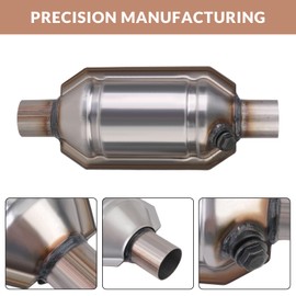 Kinwrdsn Catalytic Converter 2" Inch Inlet/Outlet Universal High Flow Front Catalytic Convertor Direct-Fit with O2 Port & Heat Shield(EPA Compliant)