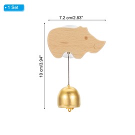 PATIKIL Shopkeepers Bell, Wood Door Chime Hanging Door Bell Jingle Bells Animal Metal Doorbell with Suction Cup for Door Opening Business When Entering Decoration,cattle