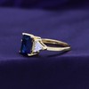 AFFY 14k Yellow Gold Over Sterling Silver Emerald Cut Blue