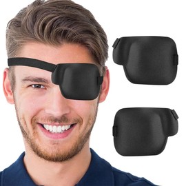 EOUIAV Pack of 2 Single Eye Patch, Adjustable Eye Mask, Single Eye Patch, Three-Dimensional Elastic, for Adults, Children, Left and Right