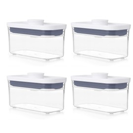 OXO Good Grips POP Container - Airtight Food Storage - 0.4 Qt Rectangle (Set of 4) for Baking Soda and More