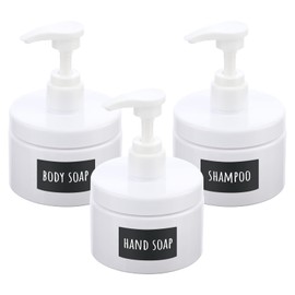 Segbeauty Soap Dispenser, 3 Pack 300ml Shower Gel Dispenser, Plastic Bottle with Waterproof Label, Plastic Pump, Home Accessories and Decoration for Bathrooms, Kitchens, Laundry Rooms, Living Rooms,