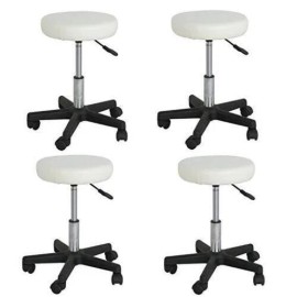 SEGAWE 4X Stool Facial Salon Massage Spa Swivel Rolling Chair Adjustable White
