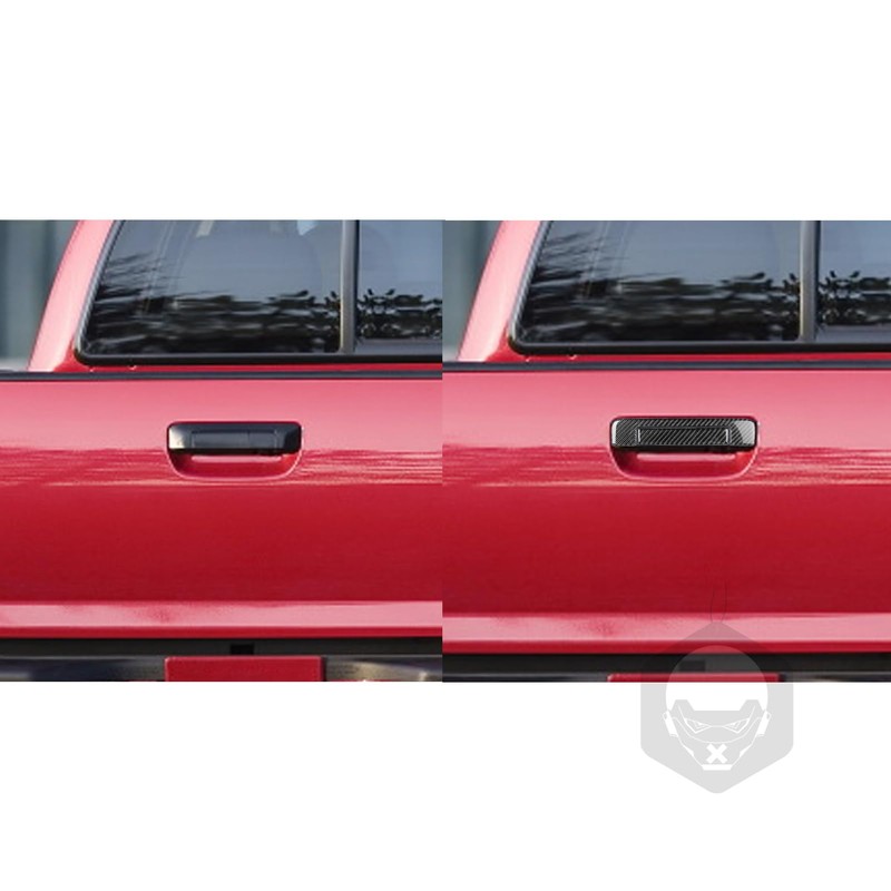 Carbon Fiber Tailgate Exterior Door Handle Trim Cover, Rear Trunk