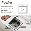 Friho Drop in Black Bar Sink, 15x15 Inch Stainless Steel
