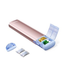 Vaydeer Metal Travel Pill Organizer – Compact Weekly Pill Box for Daily Medication – Portable Small Pill Case for Vitamins, Pills & Supplements (Rose 