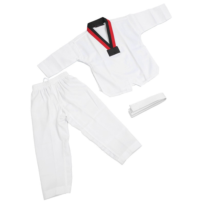 Kids Taekwondo Uniform with Belt Polyester and Cotton Breathable Soft