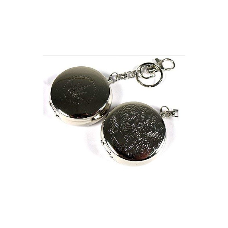 SmartDealsPro Circular de acero inoxidable llavero cenicero de bolsillo de