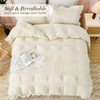 Guchuang Bedding Cream White Seersucker Duvet Cover Set Double Size,