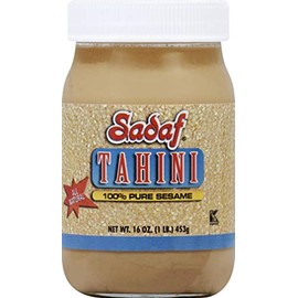 Sadaf Sesame Tahini Paste - 100% Pure Sesame Paste from ground sesame seeds - Tahini paste for Hummus, Baba Ghanoush and Dressings - Sesame Butter - 16 oz