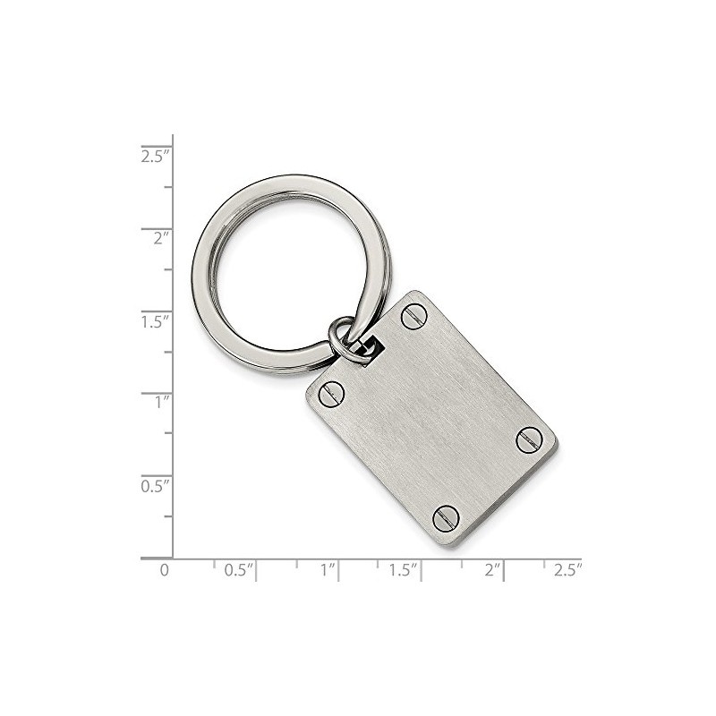 The Black Bow Engravable Polished and Brushed Rectangular Stainless Steel