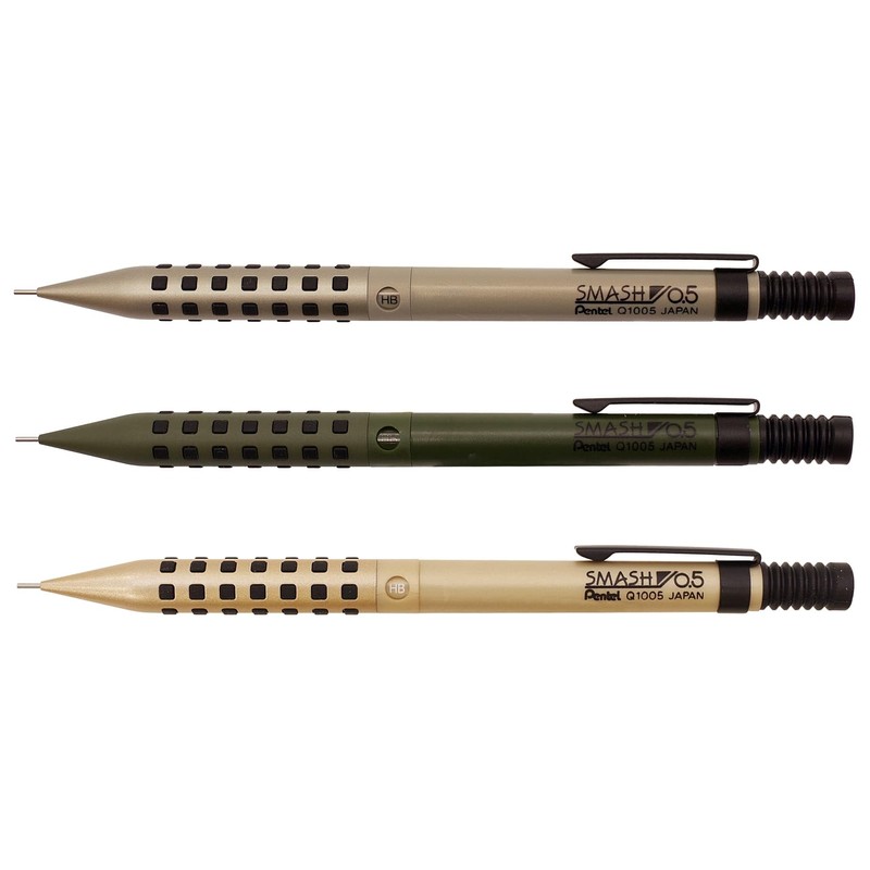 Kidera Shoji Pentel Smash Mechanical Pencil, 0.5mm, Military Green Q1005-MDKS