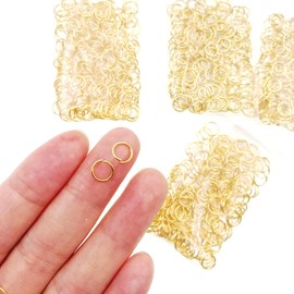 JZK Set 1000 PCS 6mm Gold Open Jump Rings for Jewellery Making, Jewellery findings kit, Jewelry Accessories for Crafts DIY Homemade Jewellery