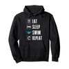 Eat Sleep Swim Repeat Swimming Team Swimmer Pool Summer Pullover