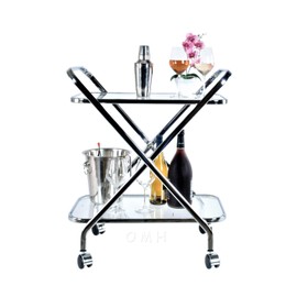 Anne Home X-Shape Bar Cart, One Size, Chrome
