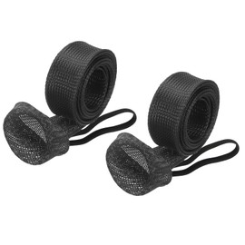 PATIKIL 75 Inch Rod Sock, 2 Pcs Fishing Rod Sleeve Cover Braided Mesh Pole Protector Gloves Fishing Tools Flat End for Spinning Fishing Rod Fly Rod Ice Rod Casting Rod, Black