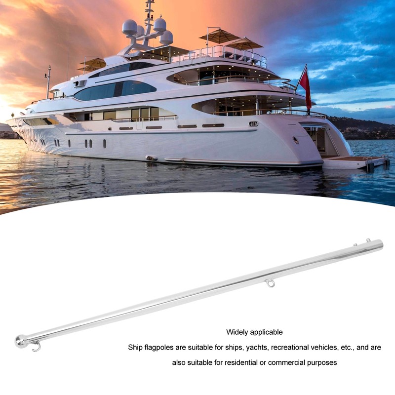 Flag Pole 610mm Stainless Steel Weather Resistant Rustproof Marine Flagpole