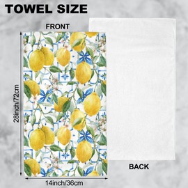 Wotinsi Watercolor Lemons Hand Towel for Bathroom Set of 2 Hand Bath Towels Soft Absorbent Decorative Towels for Bathroom Kitchen Yoga Home Decor 14 x 28 in
