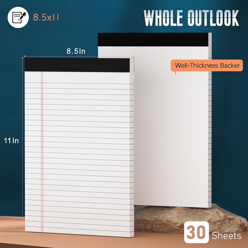 3 Pack White Legal Pads 8.5 x 11 Note Pads,