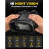 4K Night Vision Goggles - 5000mAh Rechargeable Infrared Binoculars with