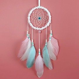 Baby Pink Blue Dream Catcher Dreamcatcher Beaded Xmas Bday Gift Home Decoration Wall Deco UK