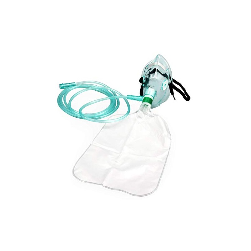 2Pack Adult Non-Rebreather Oxygen Mask with Reservoir Bag - Size