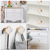 YOSOANPO 2 Pcs White Shell Kitchen Cabinet Knobs Clovers Zinc
