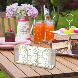 Sumnacon Napkin Holder,Vertical Glass Napkin Holder Table, Stylish Guest Towel Holder for Hand Towel Napkin,Rectangle Napkin Tray for Bathroom Toilet Kitchen Dining Table Counter