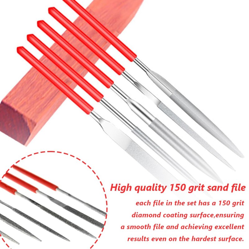 WeddHuis 5 Pieces Mini File Set, Needle Files Set, Metal