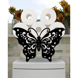 Cute Butterfly Toilet Tissue Holder,Animal Paper Holders,Decorative Metal Papers Holder,Funny Toilet Animal Storage for Bathrooms,Bathroom Paper Organizer for Extra 8 Rolls Free Standing Art Decor
