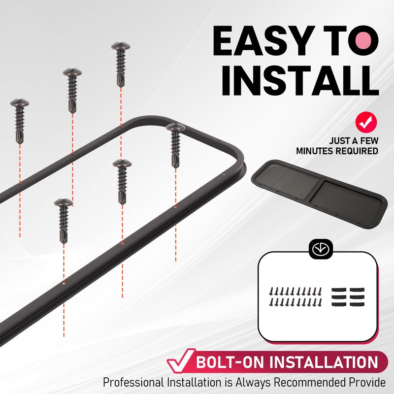 Wutist 42" W X 12" H Universal RV Window Horizontal