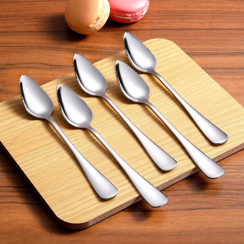 5 PCS Grapefruit Spoons, Stainless Steel Grapefruit Spoon Utensil Set,