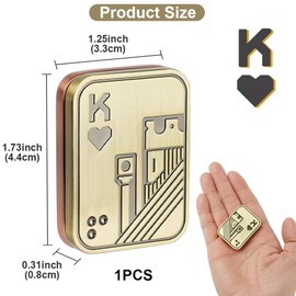 HOTUT Metal Poker Fidget Slider, Portable Metal Poker Stress Relief Toy, Toy Metal Poker, EDC Adult Fidget Toys, Office Desk Magnetic Haptic Blocks, Gifts for Boyfriend and Father