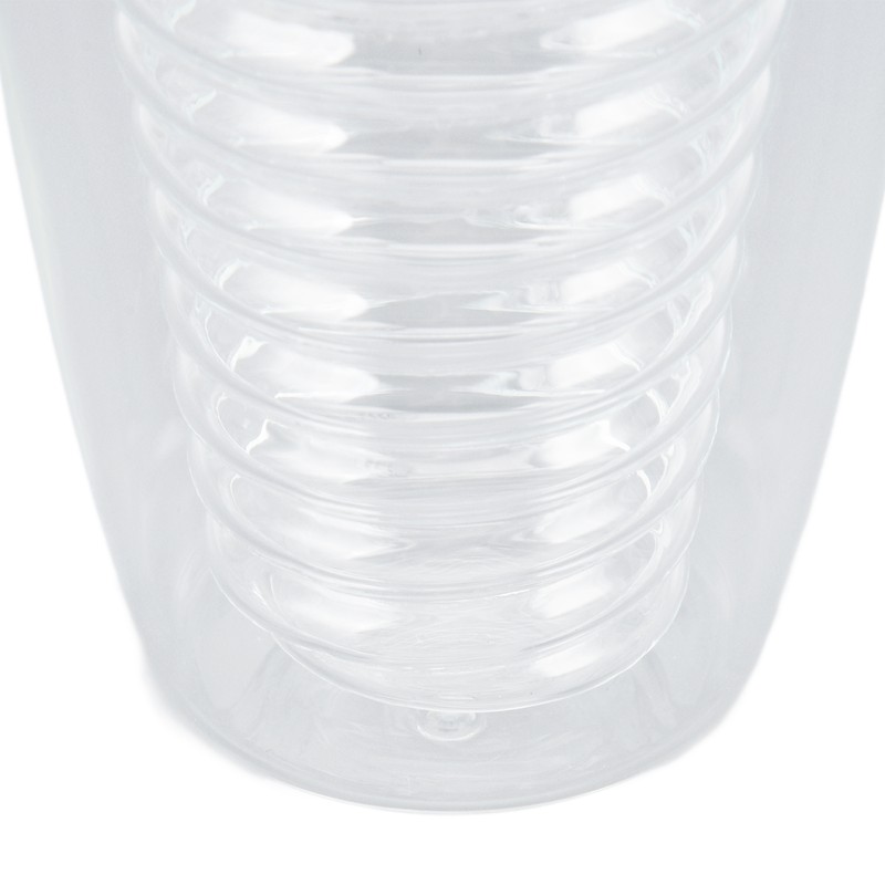 Double Wall Glass Coffee Cup 320ml High Temperature Resistance Clear